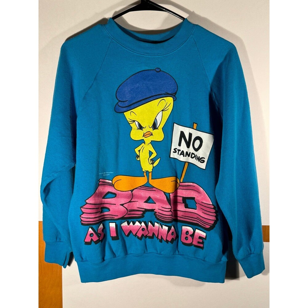 Vintage 1996 LOONEY TUNES Tweety Bad As I Wanna Be Sweater Women Medium M